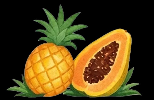 Piña y Papaya